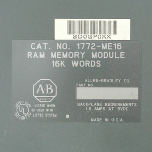 Allen Bradley 1772-ME16 RAM Memory Module Board