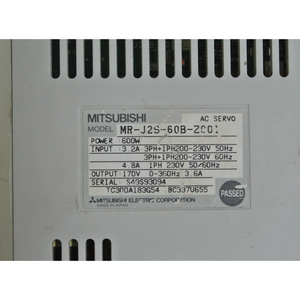 Mitsubishi MR-J2S-60B-Z001 AC Servo Drive 600w Input 200-230V