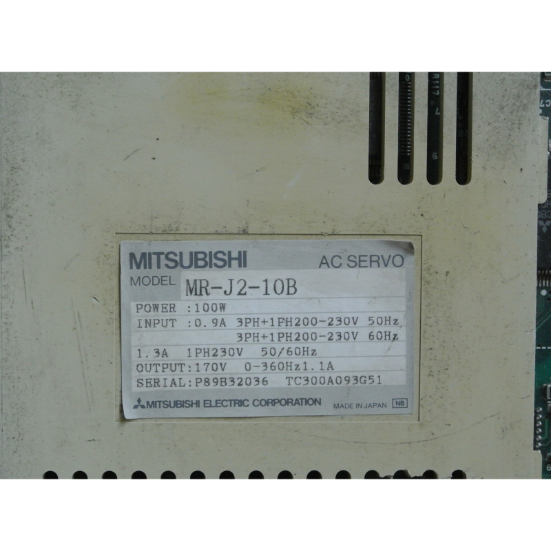 Mitsubishi MR-J2-10B AC Servo Drive 100W Input 200-230V - Rockss Automation