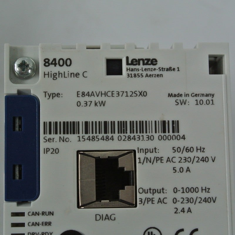 Lenze E84AVHCE3712SX0 變頻器驅動器輸入 230/240V 370W