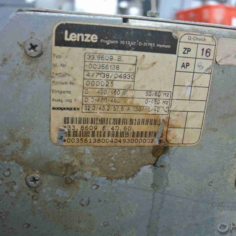Lenze 33.8609-E 8600 Inverter 338609E