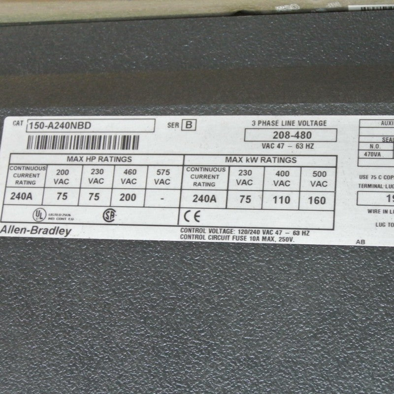 Allen Bradley 150-A240NBD智慧型馬達控制器
