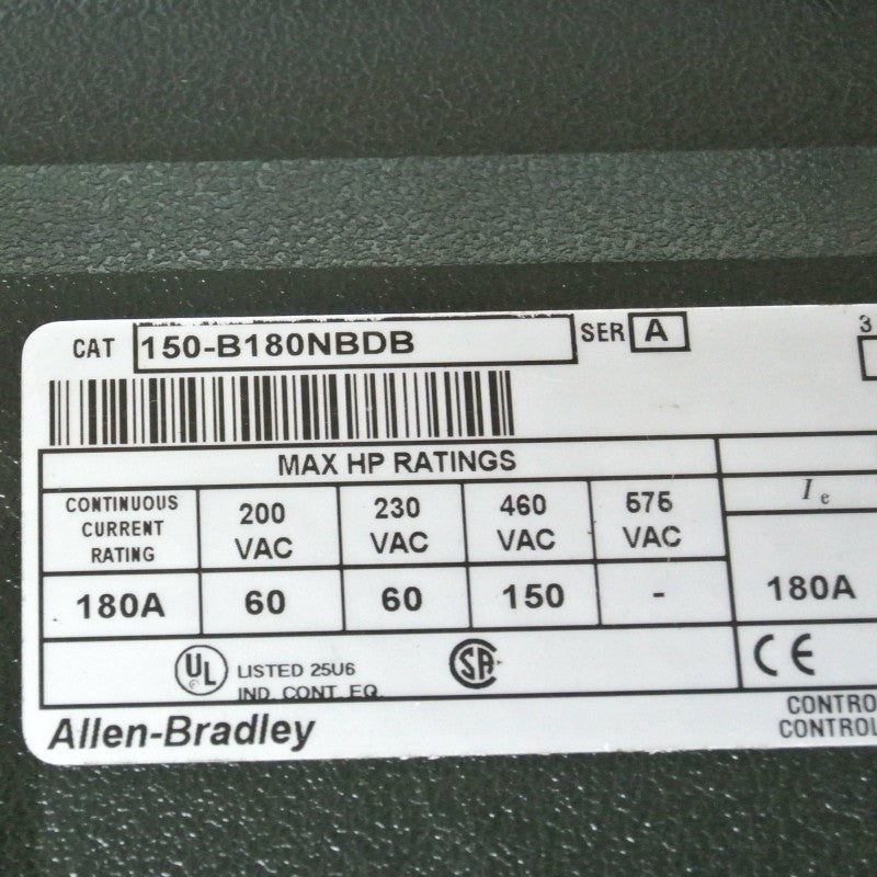 Allen Bradley 150-B180NBDB智慧型馬達控制器