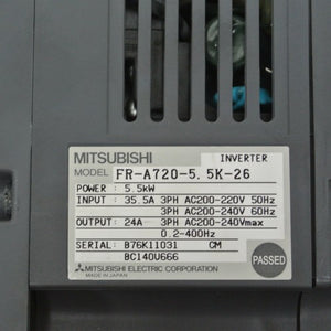 Mitsubishi FR-A720-5.5K-26 Inverter 5.5kW 200-240VAC