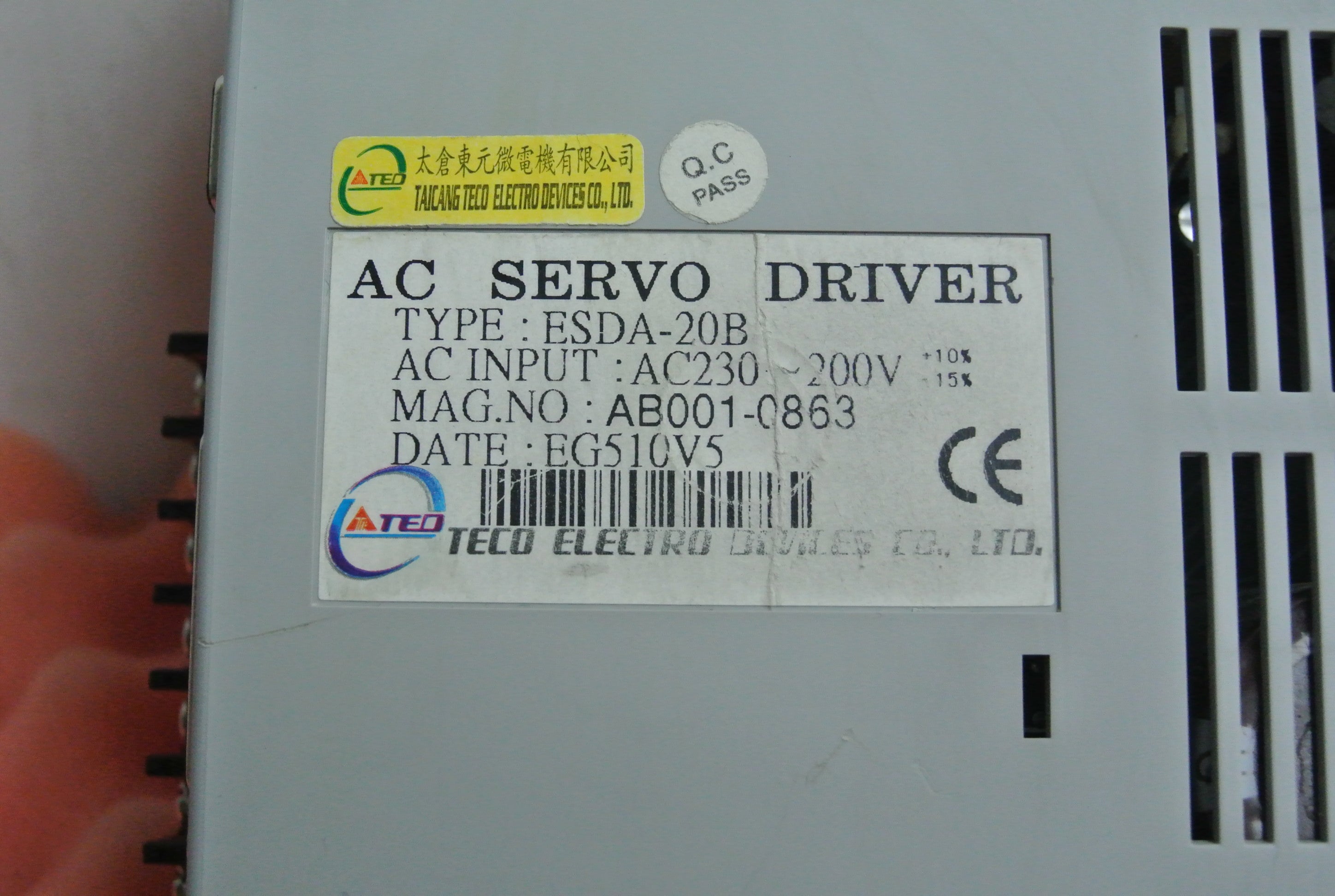 TECO ESDA20B TSB751C27T Servo Drive - Rockss Automation