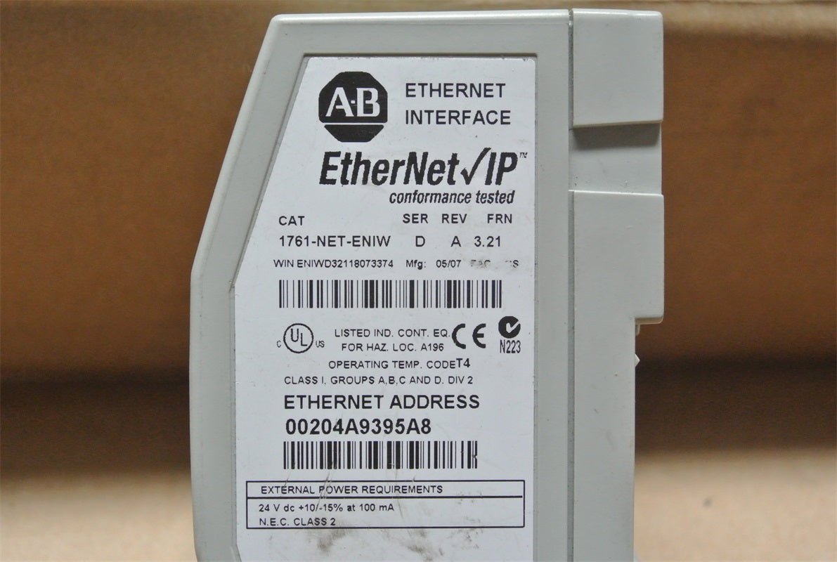 Allen Bradley 1761-NET-ENIW 乙太網路介面模組