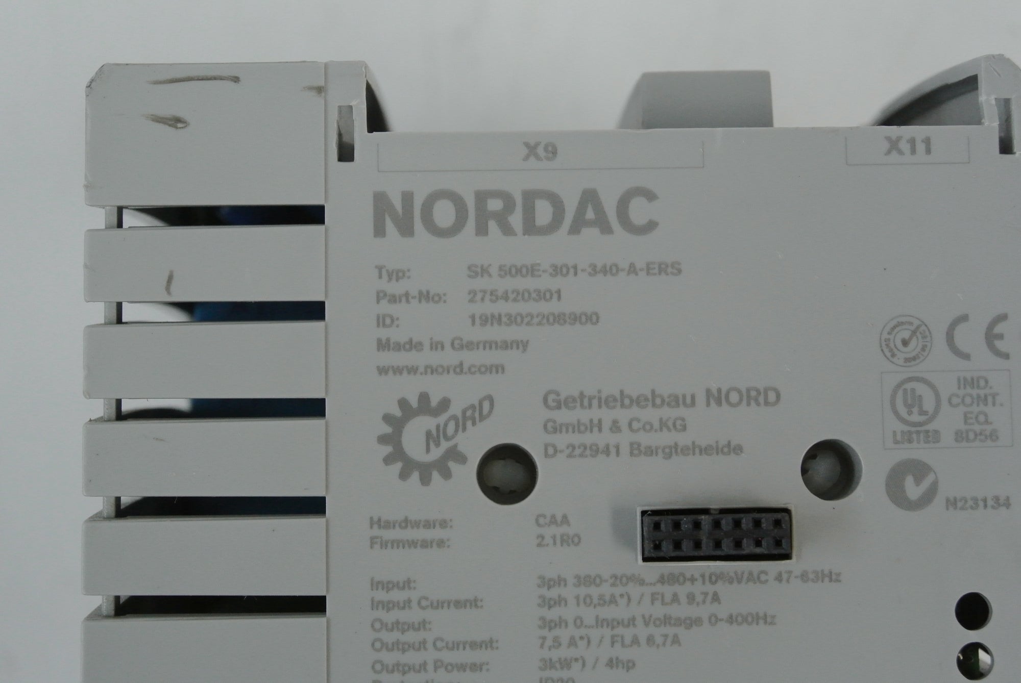 Nordac 500E FREQUENCY INVERTER DRIVE SK500E-301-340-A-ERS