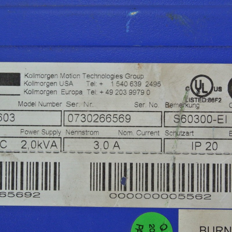 科爾摩根 S60300-EI 伺服驅動器 3A