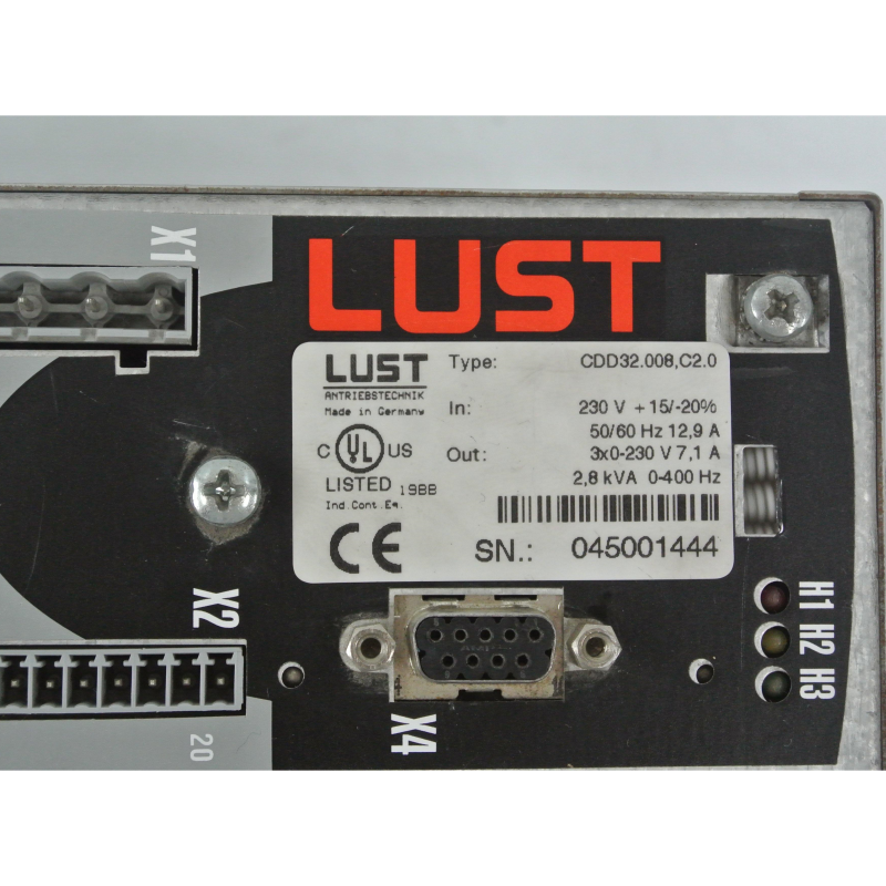 Lust CDD32.008.C2.0 Servo Drive Input 230V +15/-20%