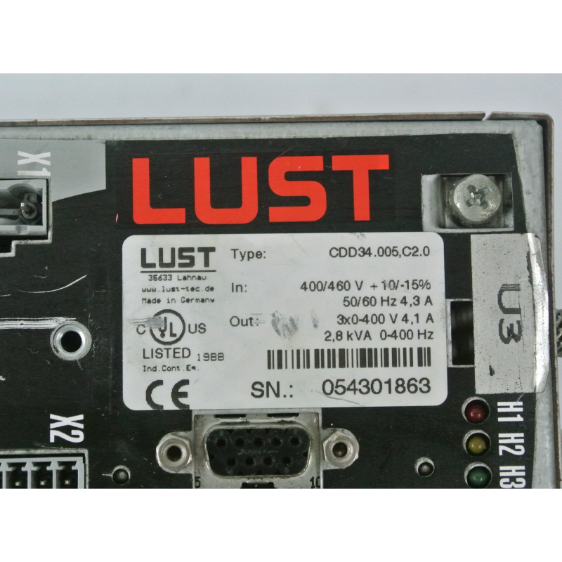 Lust CDD34.005.C2.0伺服驅動器輸入400/460V +10/-15%