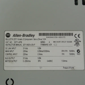 Allen Bradley 2071-AP8 Kinetix 3 Servo Drive