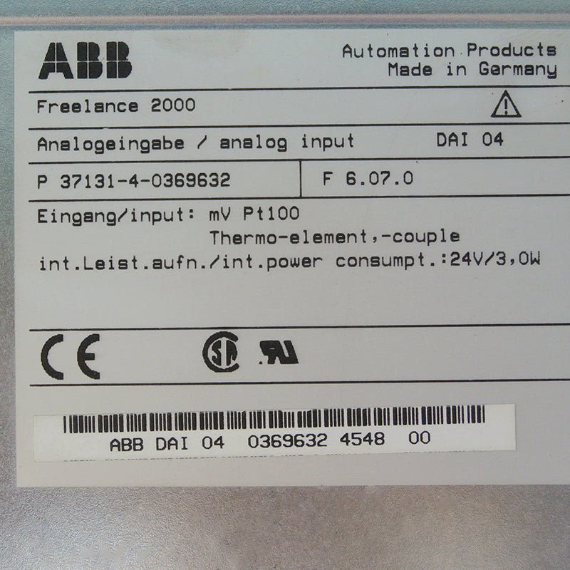 ABB DAI-04 DAI 04 FREELANCE類比輸入模組