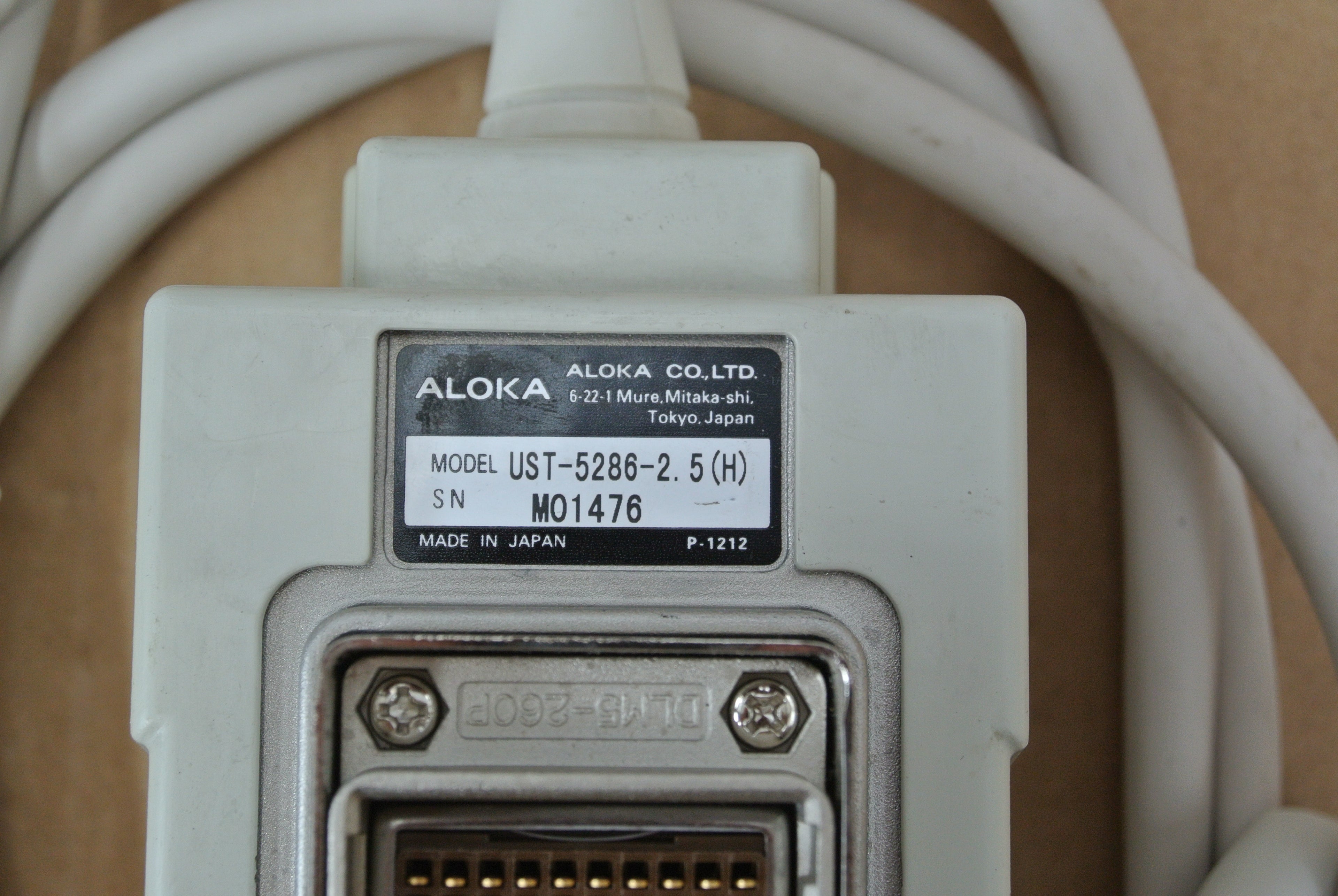 ALOKA UST-5286-2.5 Ultrasound Transducer Probe