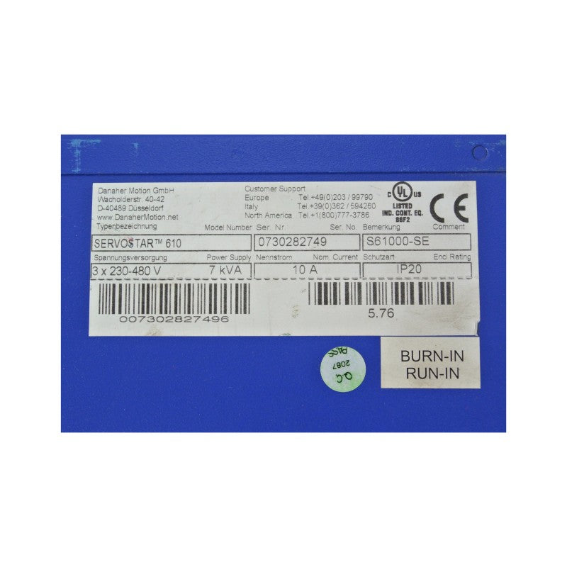 科爾摩根 TM 610 S61000-SE SERVOSTAR 伺服驅動器