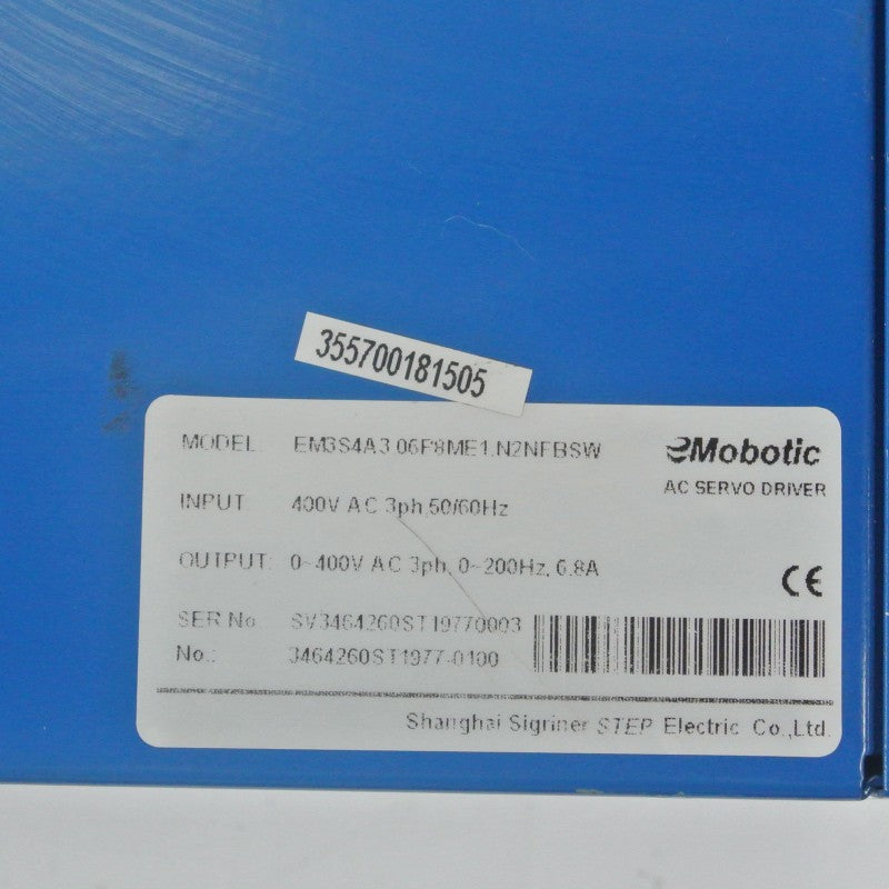 eMobotic EM3S4A306P8ME1 N2NFBSW AC Servo Drive Input AC400V 50/60Hz