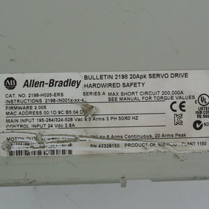 Allen Bradley 2198-H025-ERS Kinetix 5500 Servo Drive