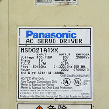 Load image into Gallery viewer, Panasonic MSD021A1XX34 Servo Drive