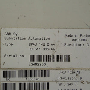 ABB  SPAJ140C-AA Over Current and Earth-Fault Relay