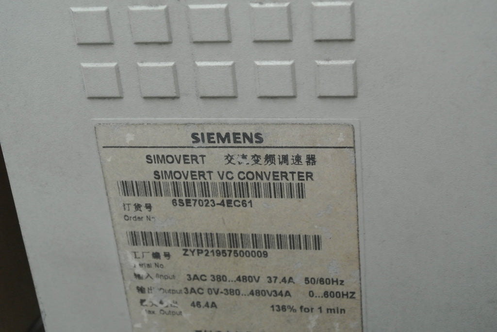 西門子6SE7023-4EC61交流驅動器