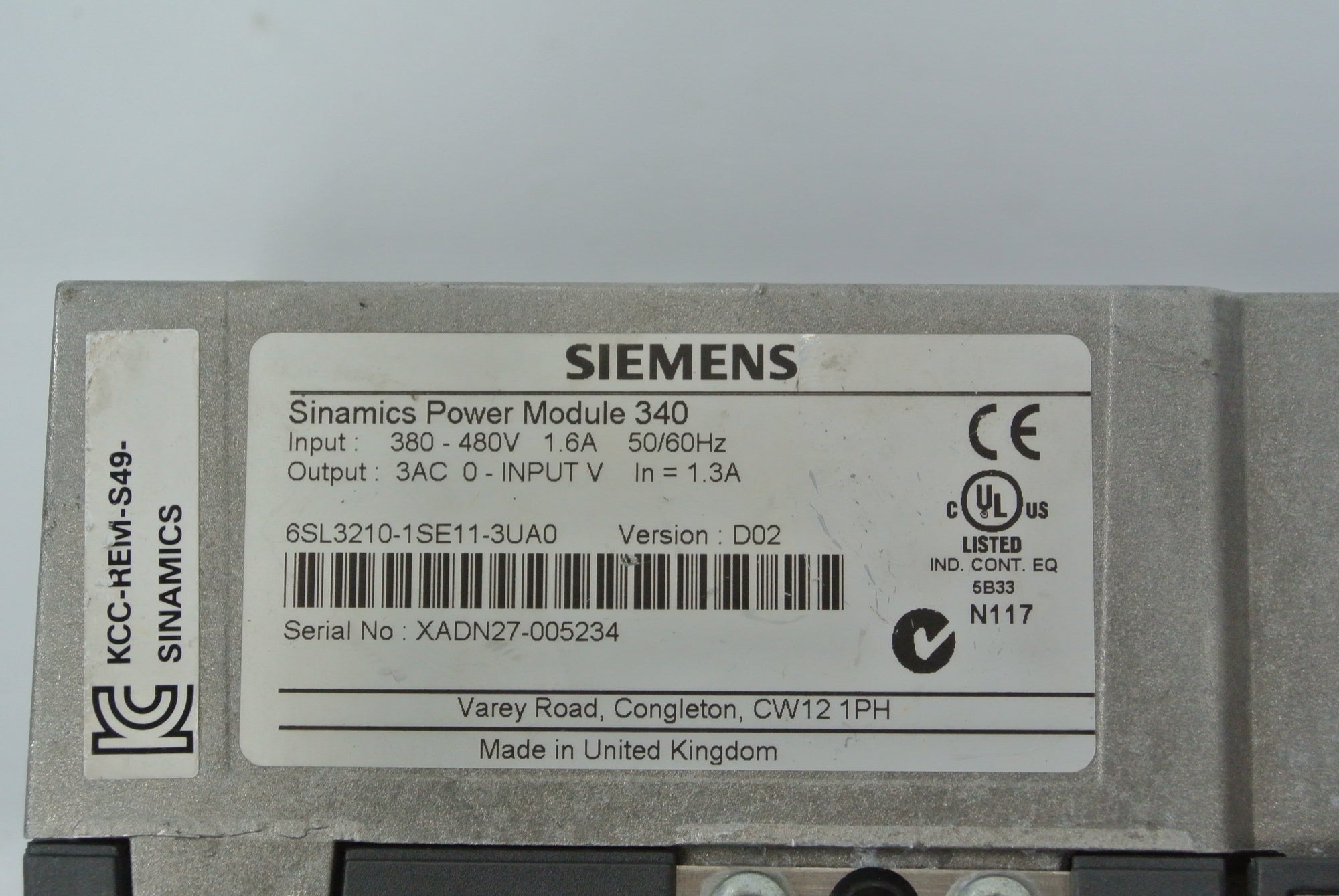 西門子SINAMICS S120功率模組PM340 6SL3210-1SE11-3UA0