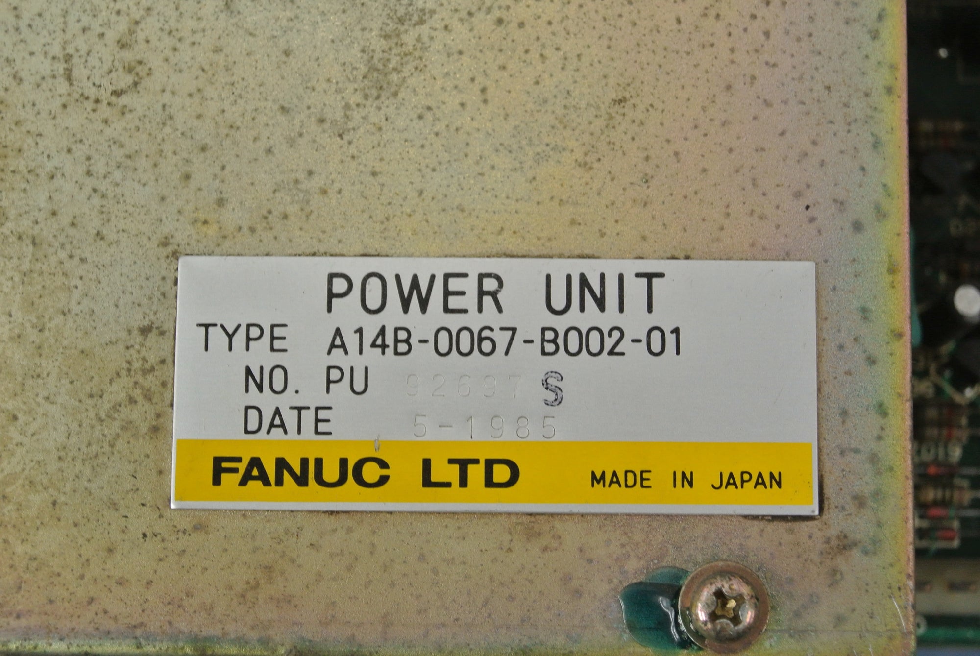 A14B-0067-B002-01 發那科動力裝置
