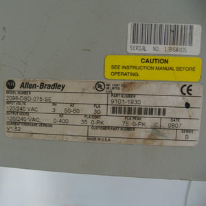 Allen Bradley 2098-DSD-075-SE Ultra 3000 Servo Drive