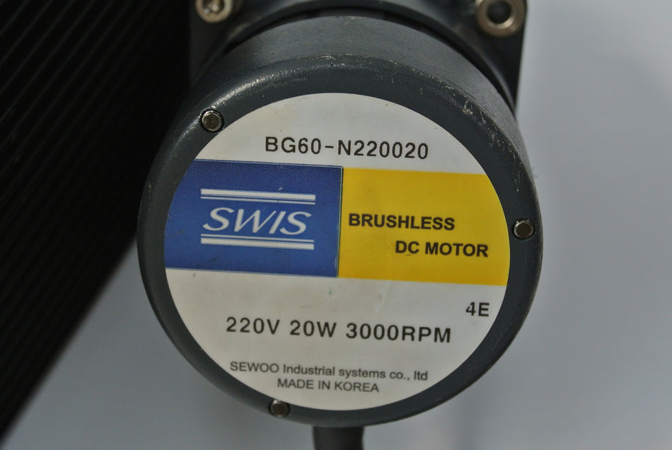 SEWOO SWIS BRUSHLESS DC MOTOR BG60-N220020