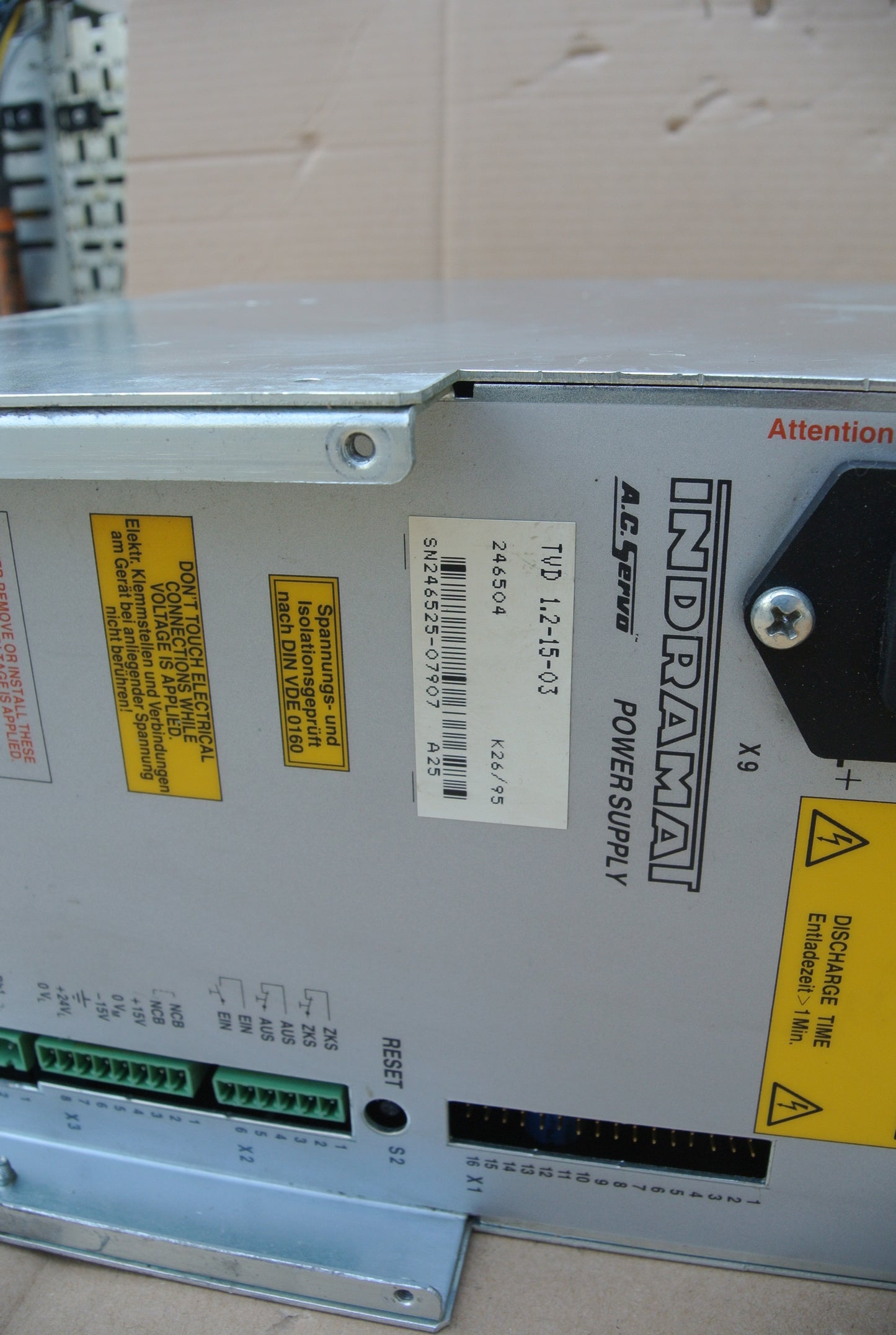 INDRAMAT TVD1.2-15-03 AC SERVO POWER SUPPLY