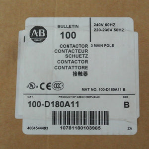 Allen Bradley 100-D180A11 B AC/220V Contactor