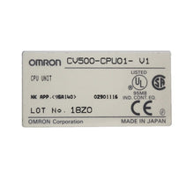 Load image into Gallery viewer, OMRON CV500-CPU01-V1 PLC CPU Controller