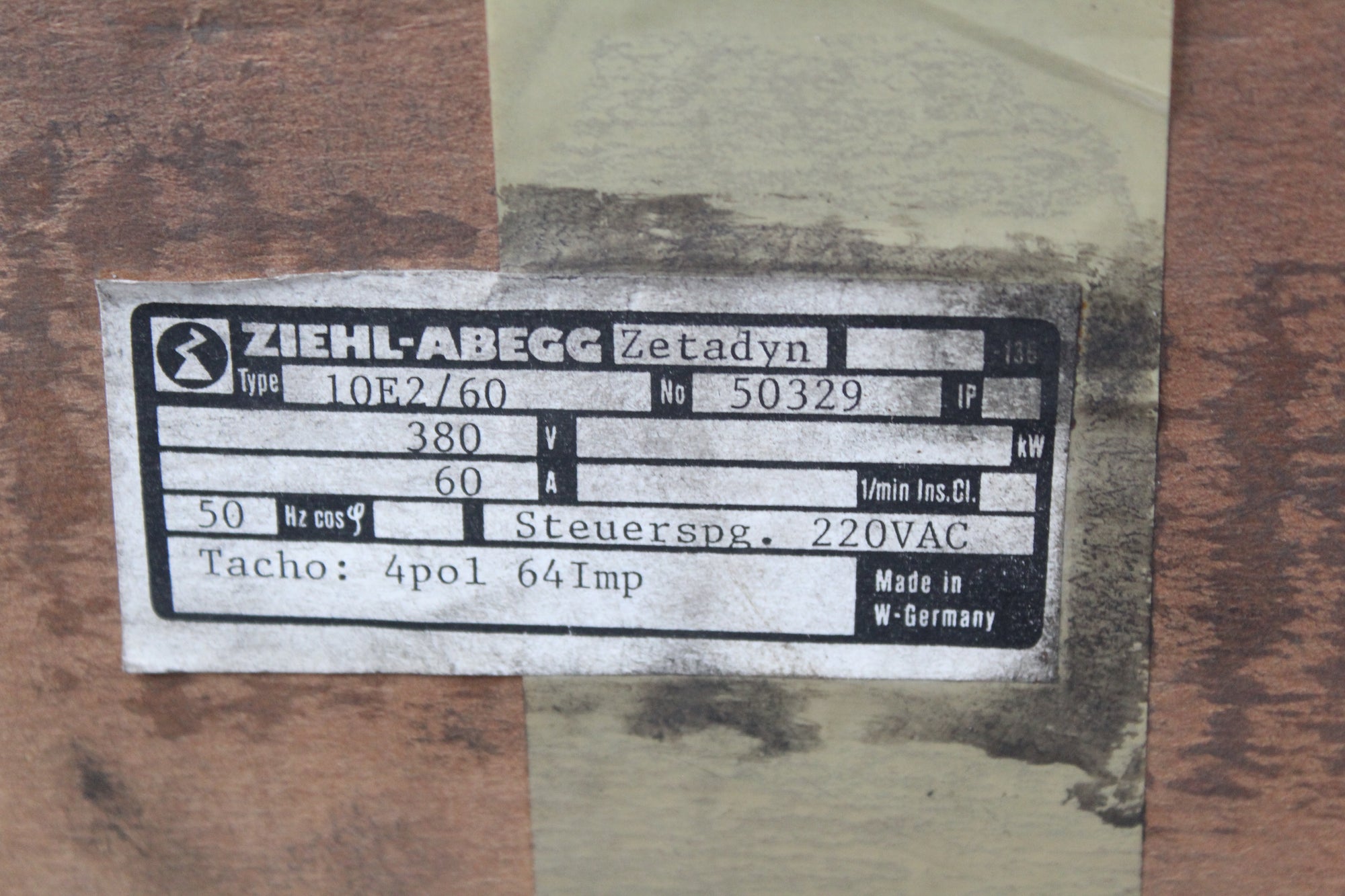 ZIEHL-ABEGG 10E2/60 速度調節器