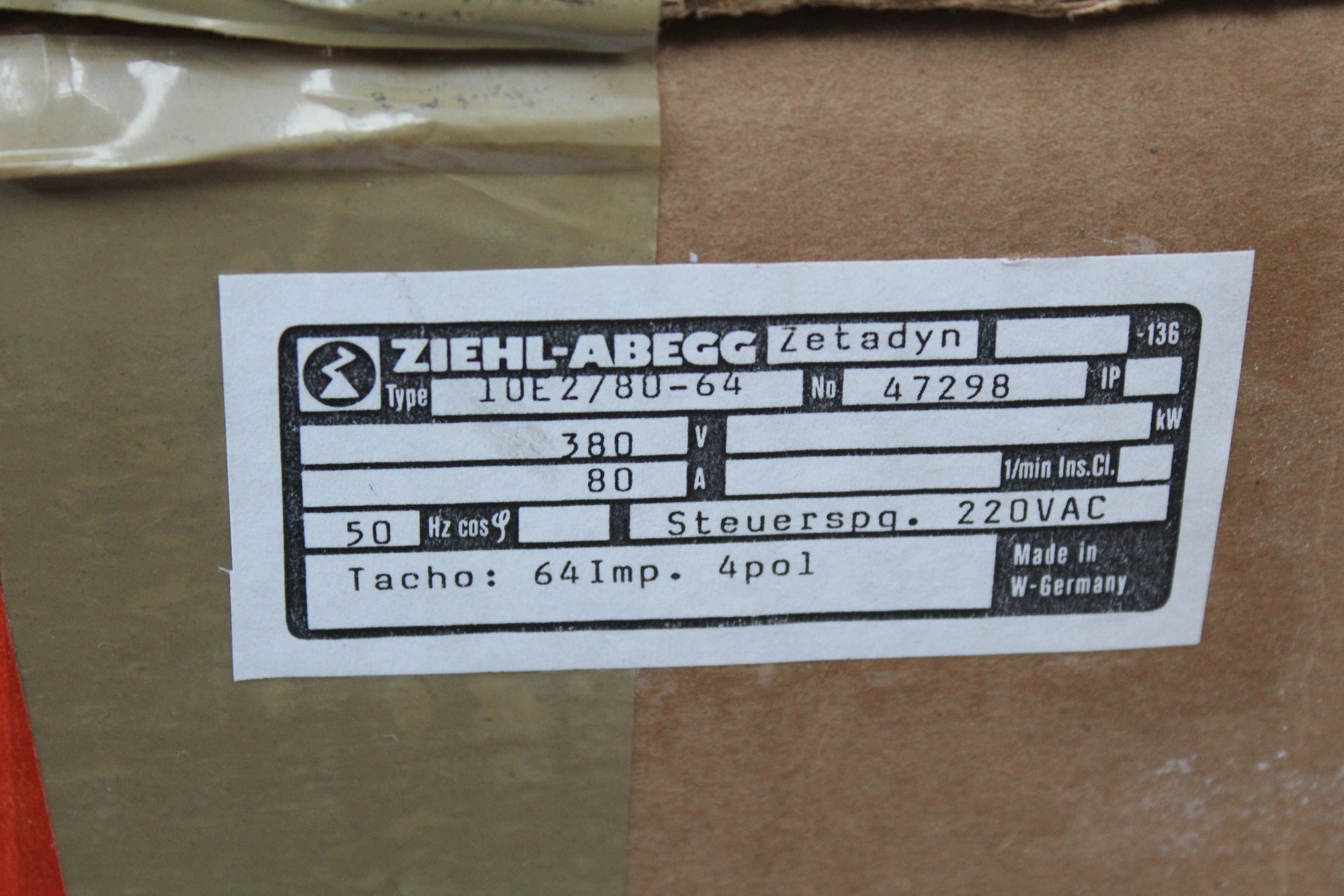 ZIEHL-ABEGG 10E2/80-64 速度調節器