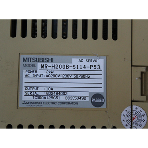 Mitsubishi MR-H200B-S114-P53 AC Servo Drive 2kW Input 200-230V