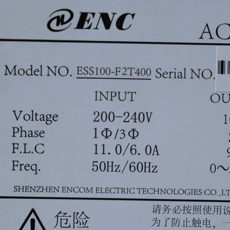 ENC ESS100-F2T400 servo driver - Rockss Automation