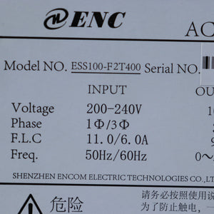 ENC ESS100-F2T400 servo driver