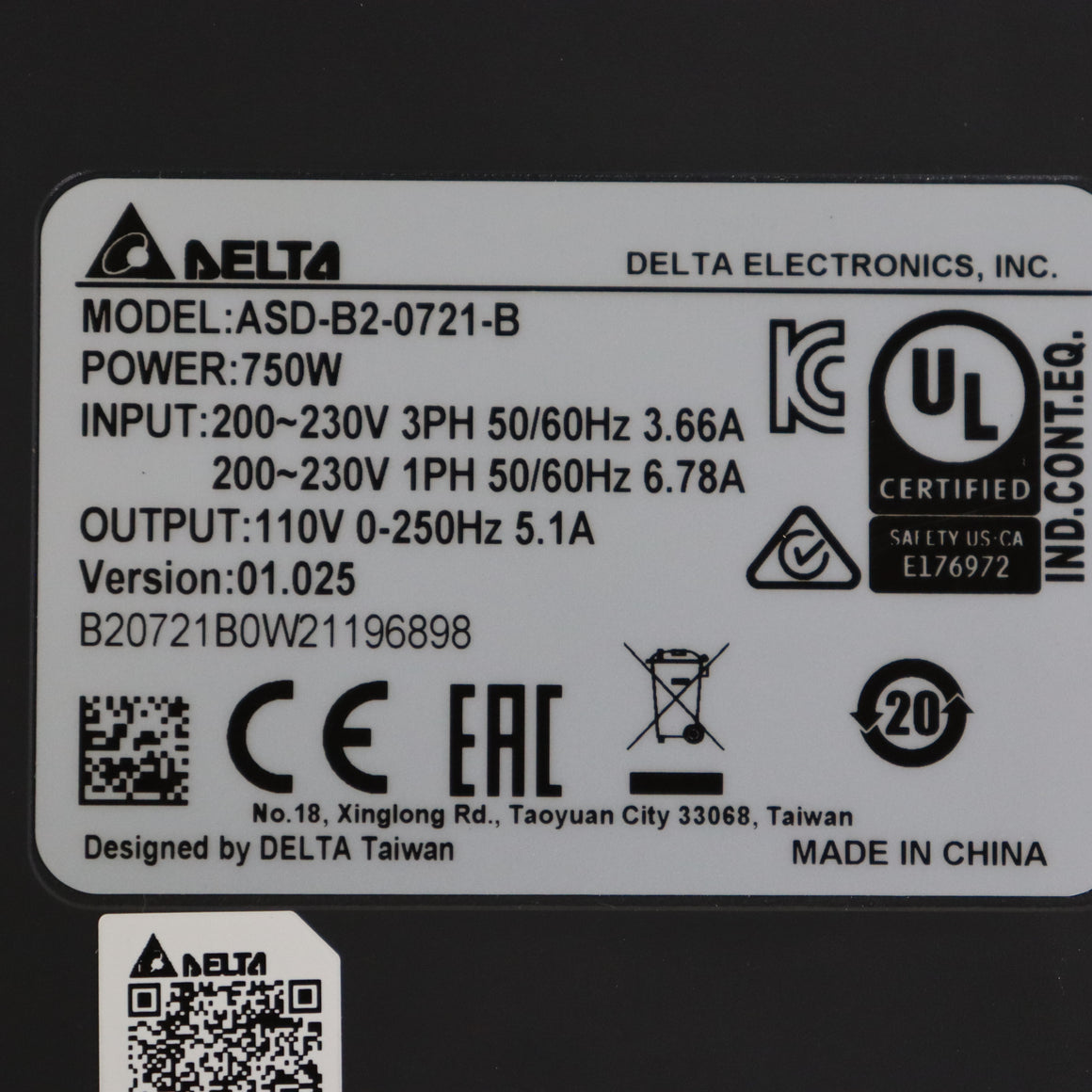 DELTA ASD-B2-0721-B AC Servo Drive - Rockss Automation