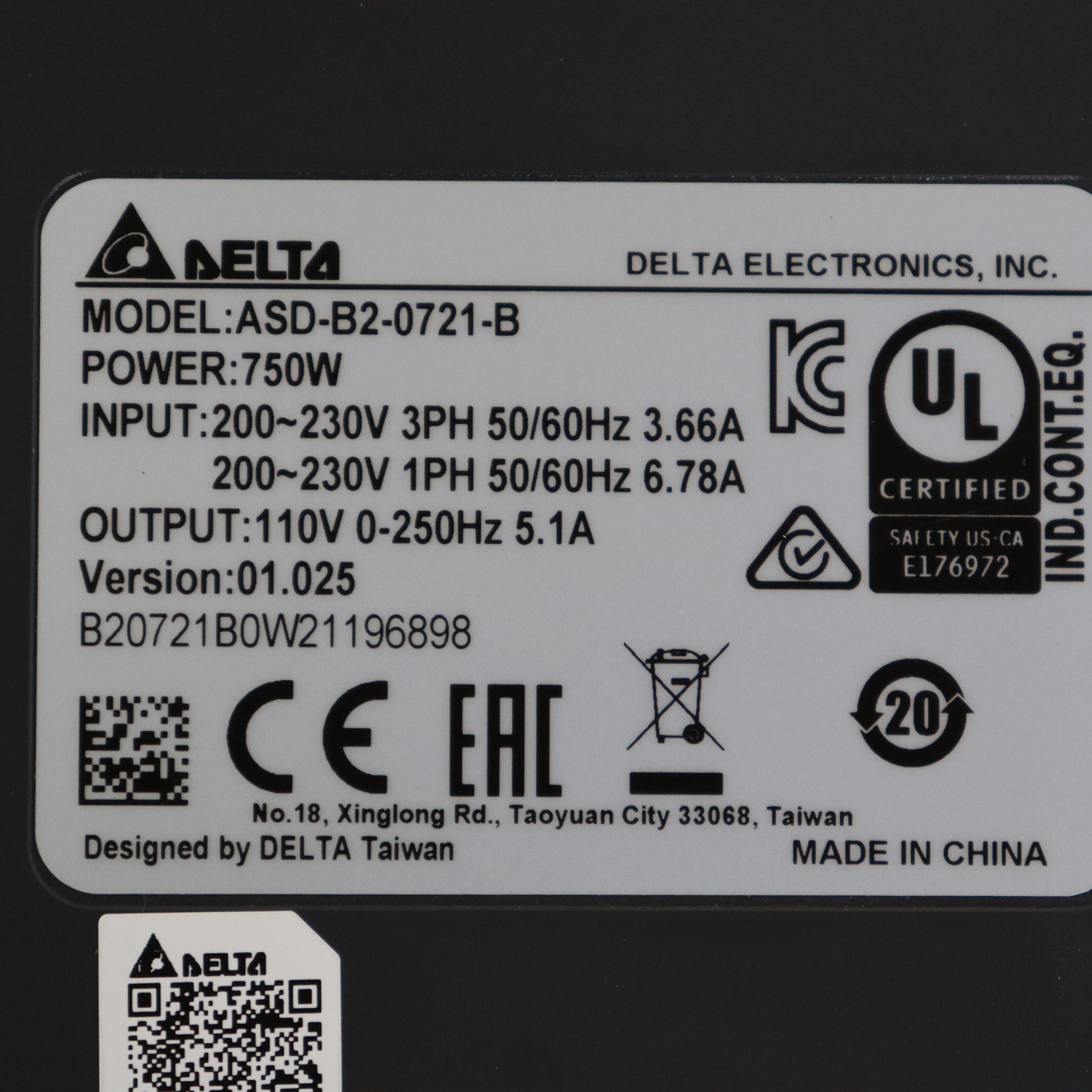 DELTA ASD-B2-0721-B AC Servo Drive - Rockss Automation