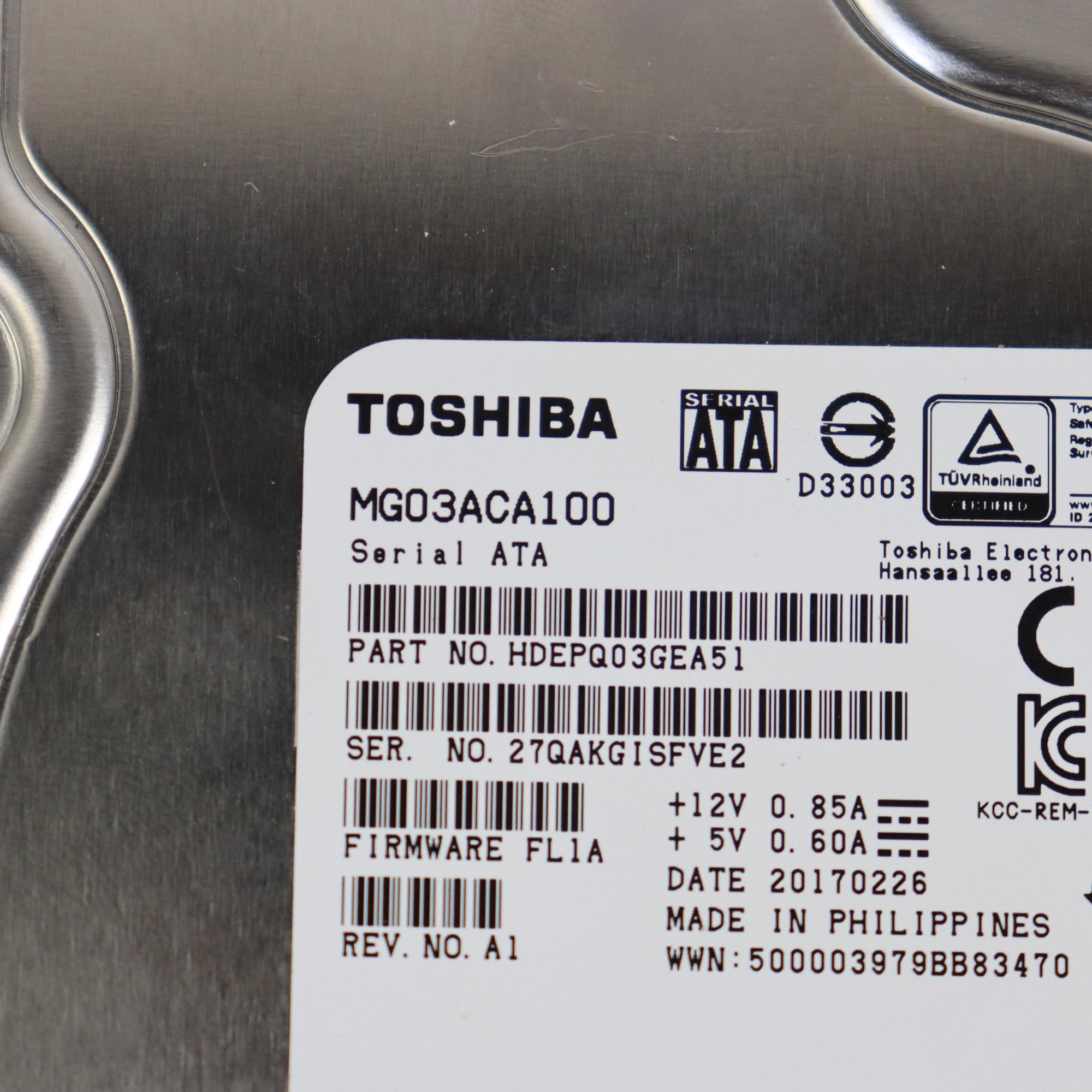 東芝戴爾 MG03ACA100 1 TB 3.5 吋 SATA II 企業級硬碟