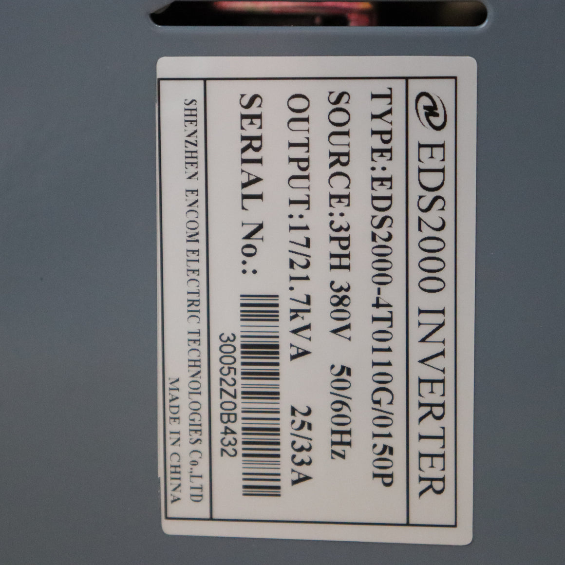 ENC EDS2000-4T0110G/0150P Inverter - Rockss Automation