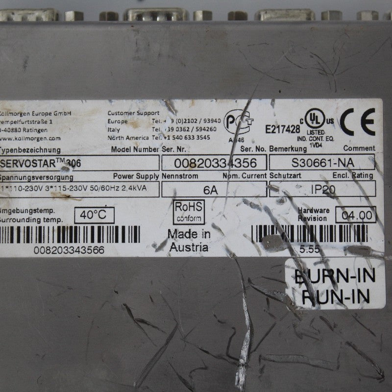 科爾摩根 SERVOSTAR TM306 S30661-NA 伺服驅動器