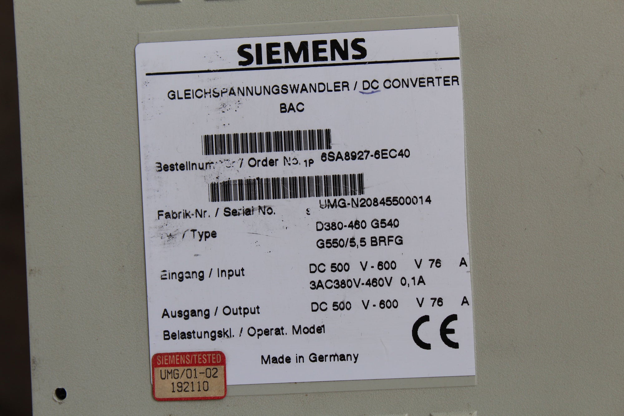 西門子6SA8927-6EC40直流變頻器