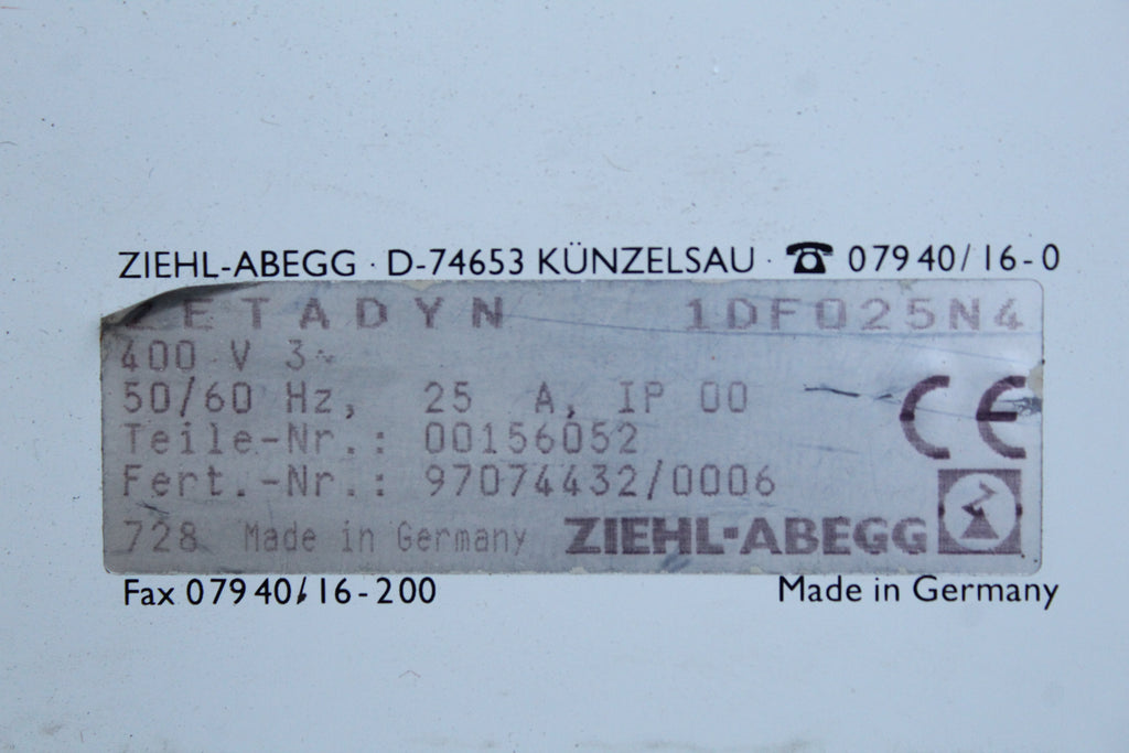 ZIEHL-ABEGG 1DF025N4 速度調節器
