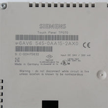 Load image into Gallery viewer, SIEMENS 6AV6545-0AA15-2AX0 Touch Panel