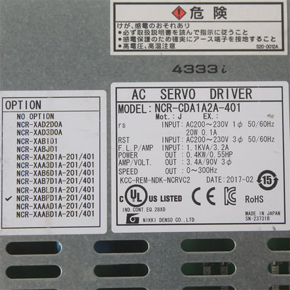 NIKKI DENSO NCR-CDA1A2A-401 Servo Drive