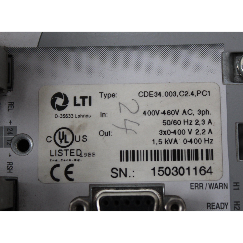 Lust CDE34.003.C2.4.PC1 Servo Drive Inout 400-460VAC 3ph
