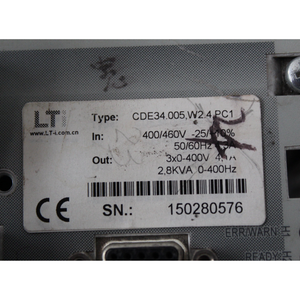 Lust CDE34.005.W2.4.PC1 Servo Drive Input 400/460V  -25/+10%