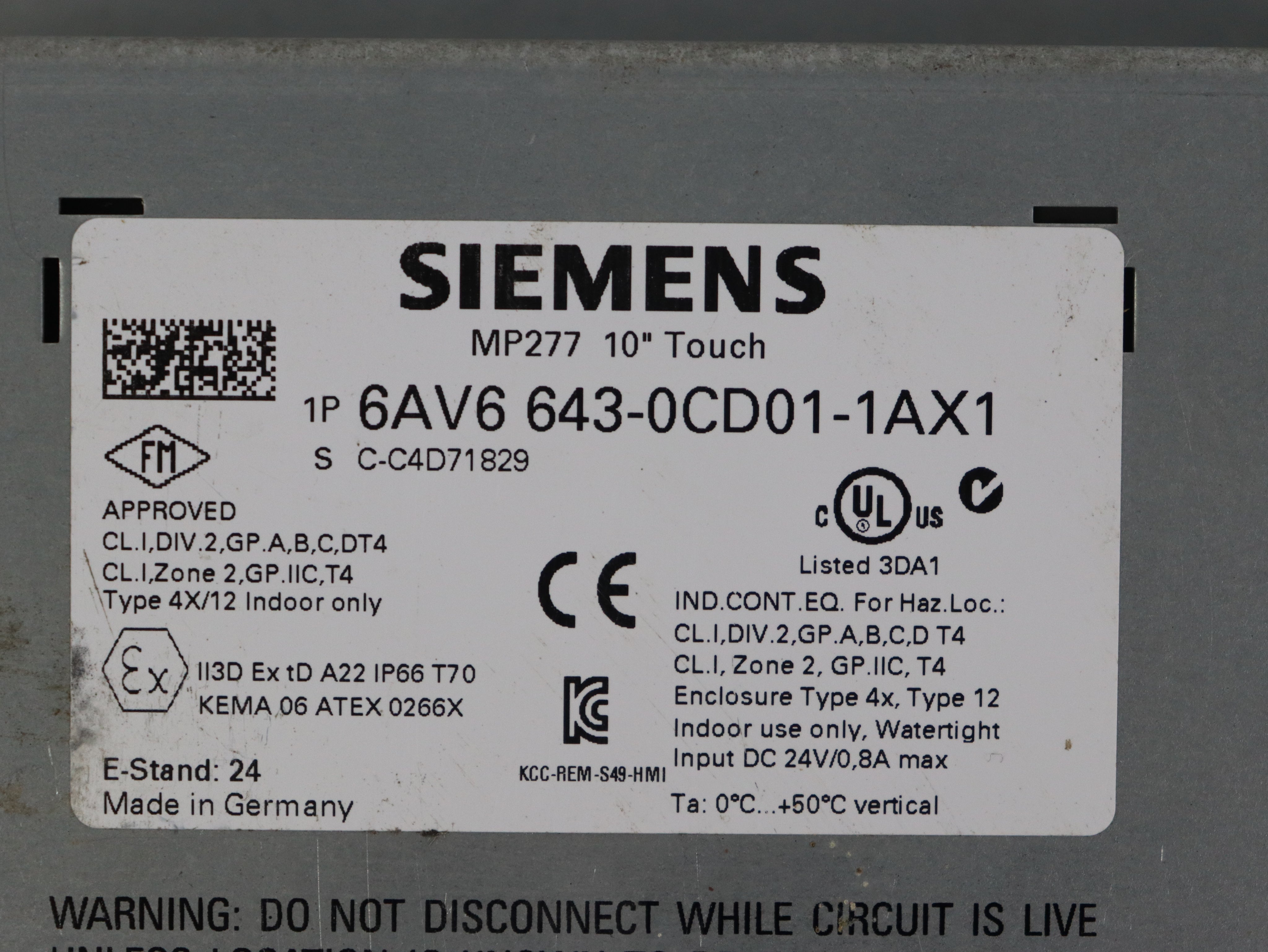 SIEMENS 6AV6643-0CD01-1AX1 Touch Screen - Rockss Automation
