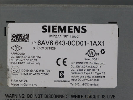 SIEMENS 6AV6643-0CD01-1AX1 Touch Screen - Rockss Automation