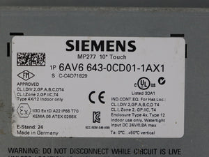 SIEMENS 6AV6643-0CD01-1AX1 Touch Screen