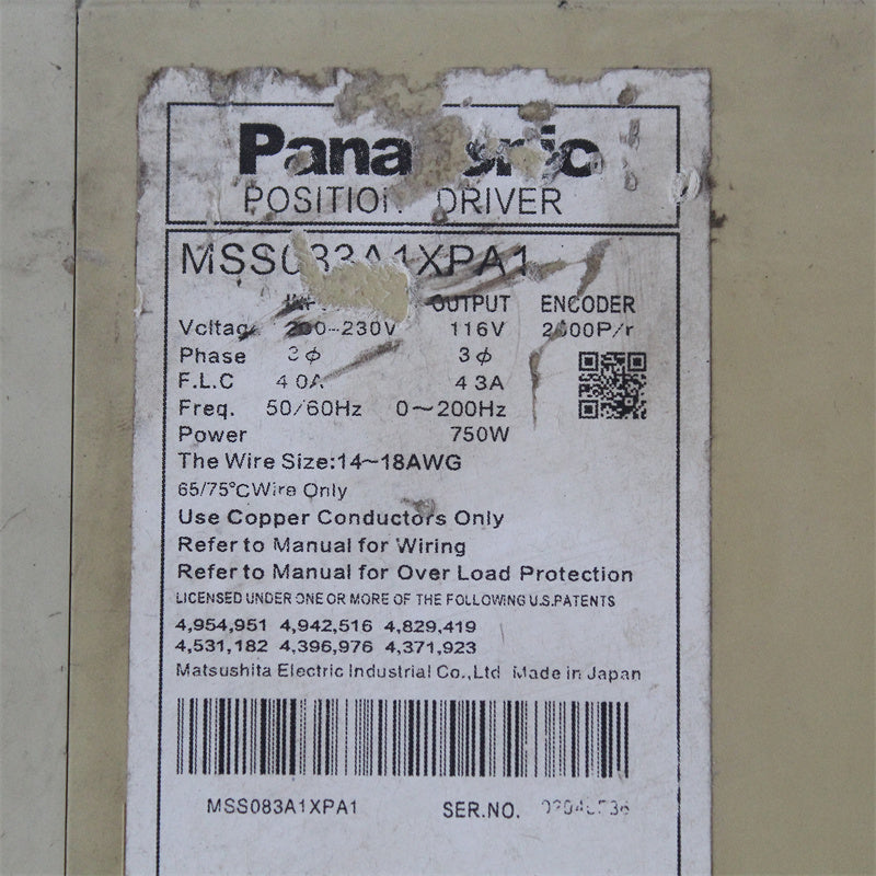 Panasonic MSS083A1XPA1 定位驅動器